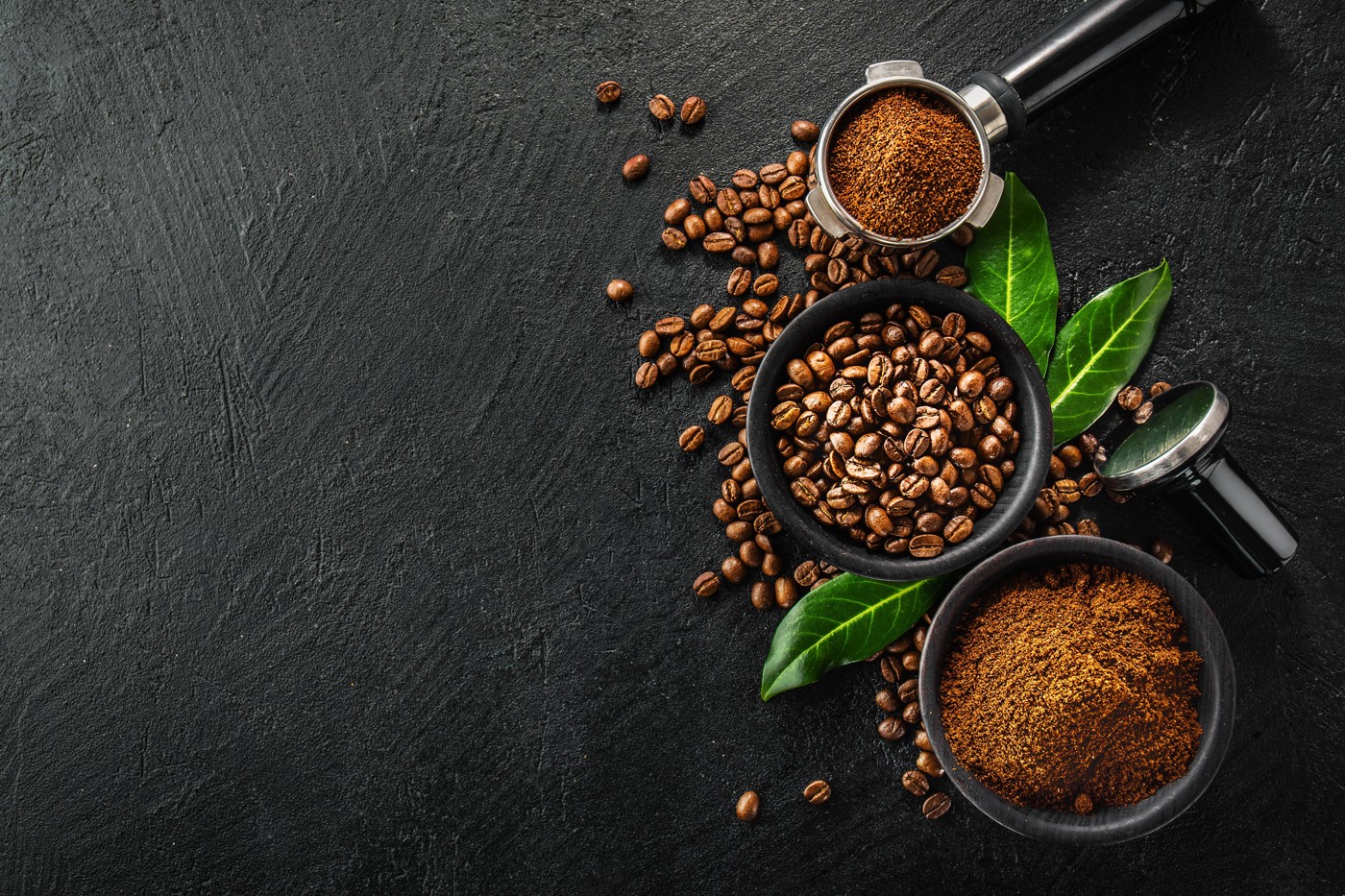 Coffee beans and ingredients pictured in the Connecting Bridge Cafe presentation