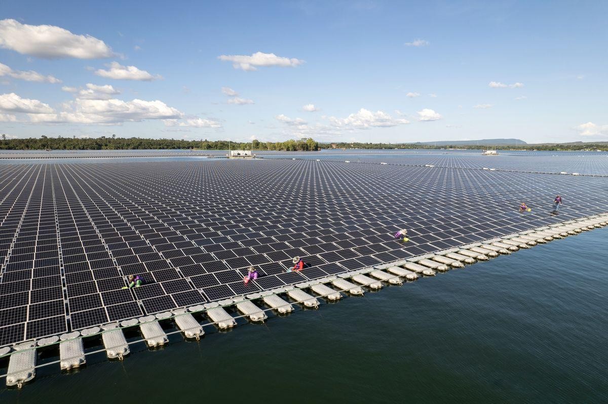 Solar panels pictured in the Light Up Myanmar presentation